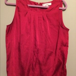 Loft pink silky sleeveless shell