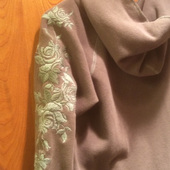 Embroidered Zip Up Hoodie Jacket - Picture 3 of 3