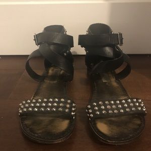 Steve Madden black studded sandals size 8