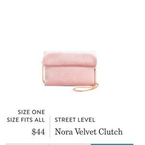 Street level Nora velvet clutch