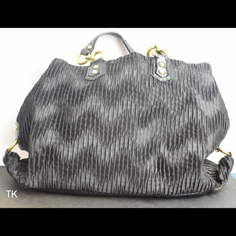 Coach Black Gold Tone Two Strap Purse Handbag