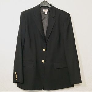 Snazzy Talbots Black Wool Blazer Size 16