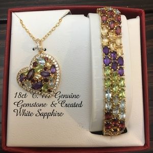 Heart necklace and bracelet set.