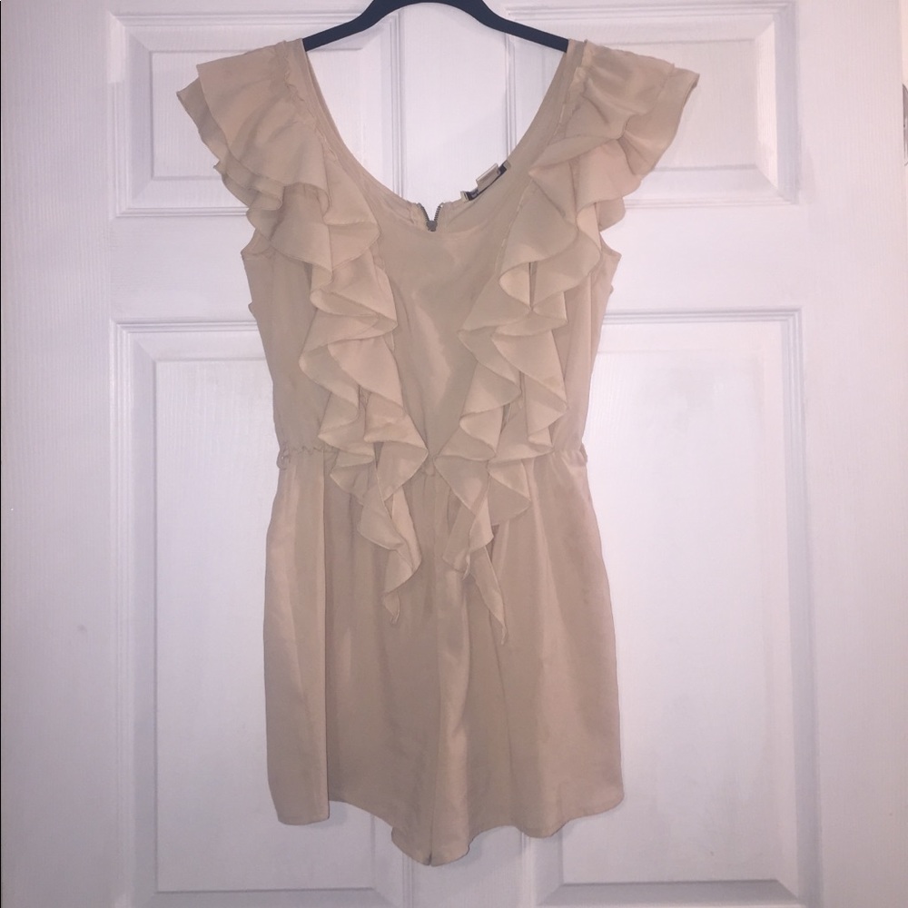 Light Tan/Beige Ruffle Romper