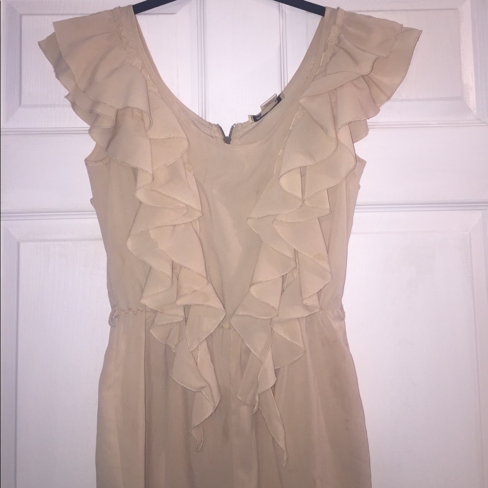 Light Tan/Beige Ruffle Romper - Picture 2 of 3