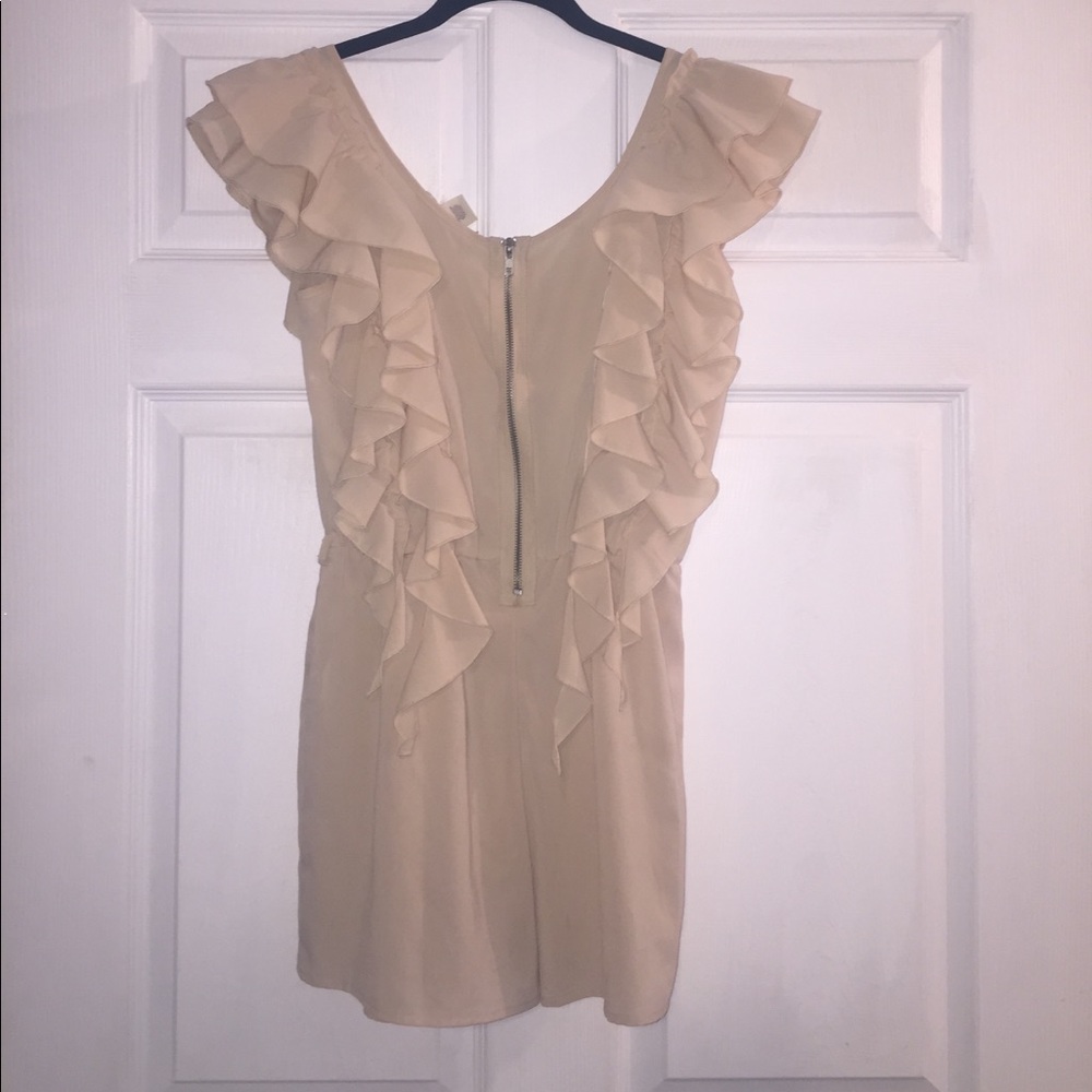 Light Tan/Beige Ruffle Romper - Picture 3 of 3