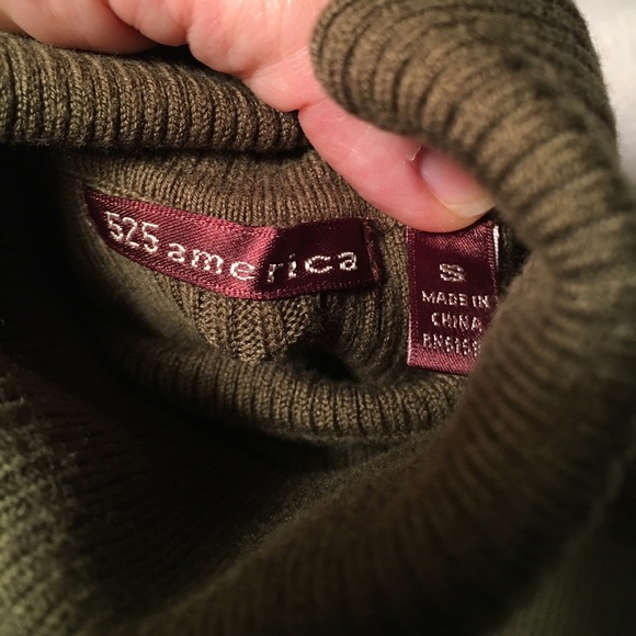 EUC olive cotton/tencel turtleneck by 525. S. EUC. - Picture 2 of 4