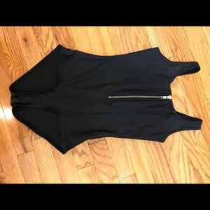Blackmilk black zip up bodysuit