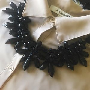 Black beaded statement necklace