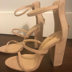 Tan/ nude block heel
