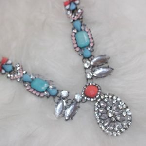 Blue & Coral Statement Necklace