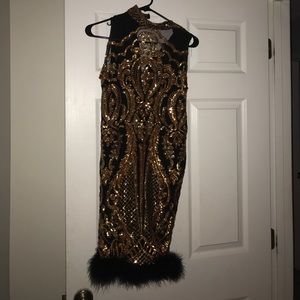 Black and gold sequins there is custom-made