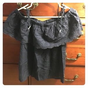 PRICE DROP Navy blue off the shoulder top