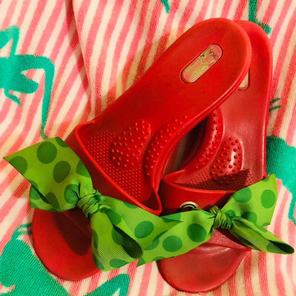 Darling Hot Pink and Green Summer Slides