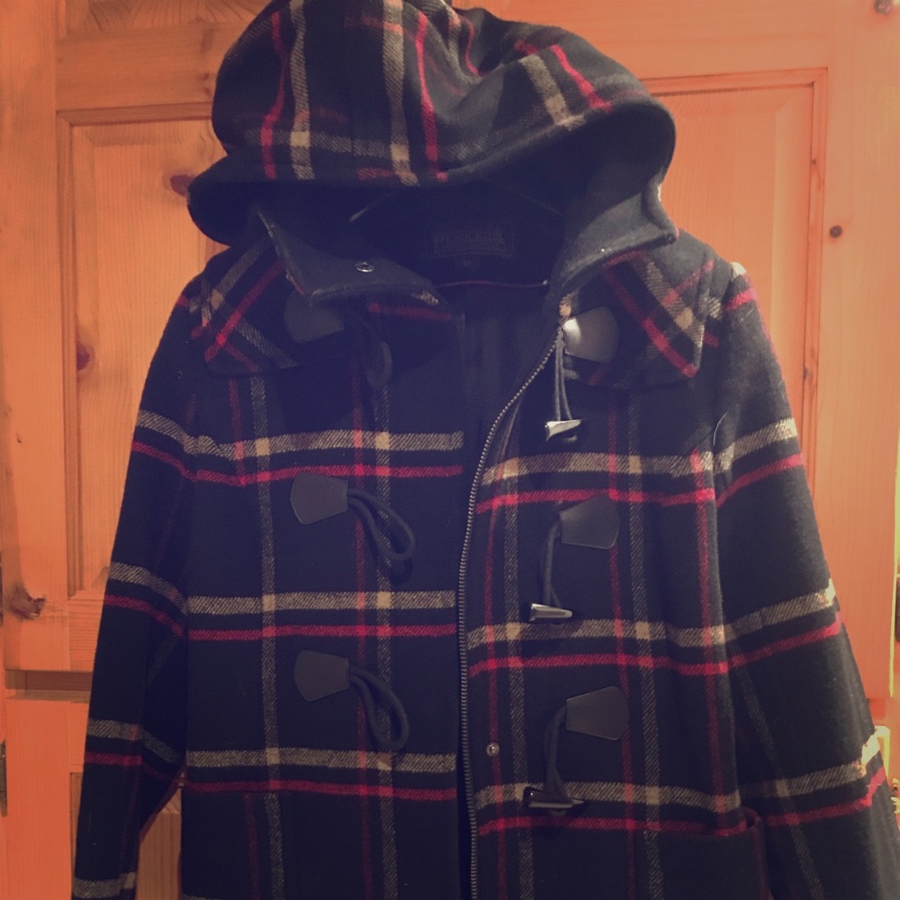 Pendleton plaid lined wool coat