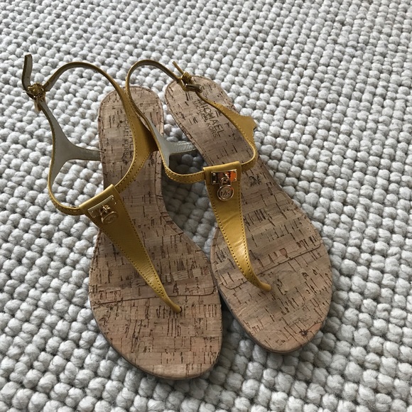 MICHAEL Michael Kors Shoes - NWOT! Michael Kors Yellow Hamilton Sandals 8