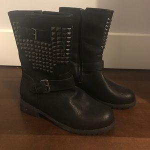 Black studded boots