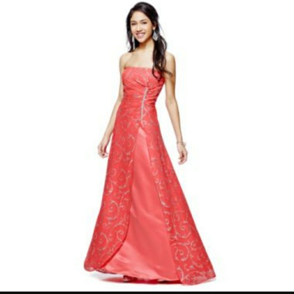 NWT Pink Glittery Formal Evening Gown Dress - Picture 8 of 8
