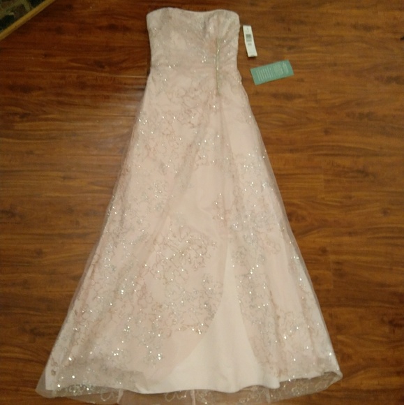 NWT Pink Glittery Formal Evening Gown Dress - Picture 7 of 8