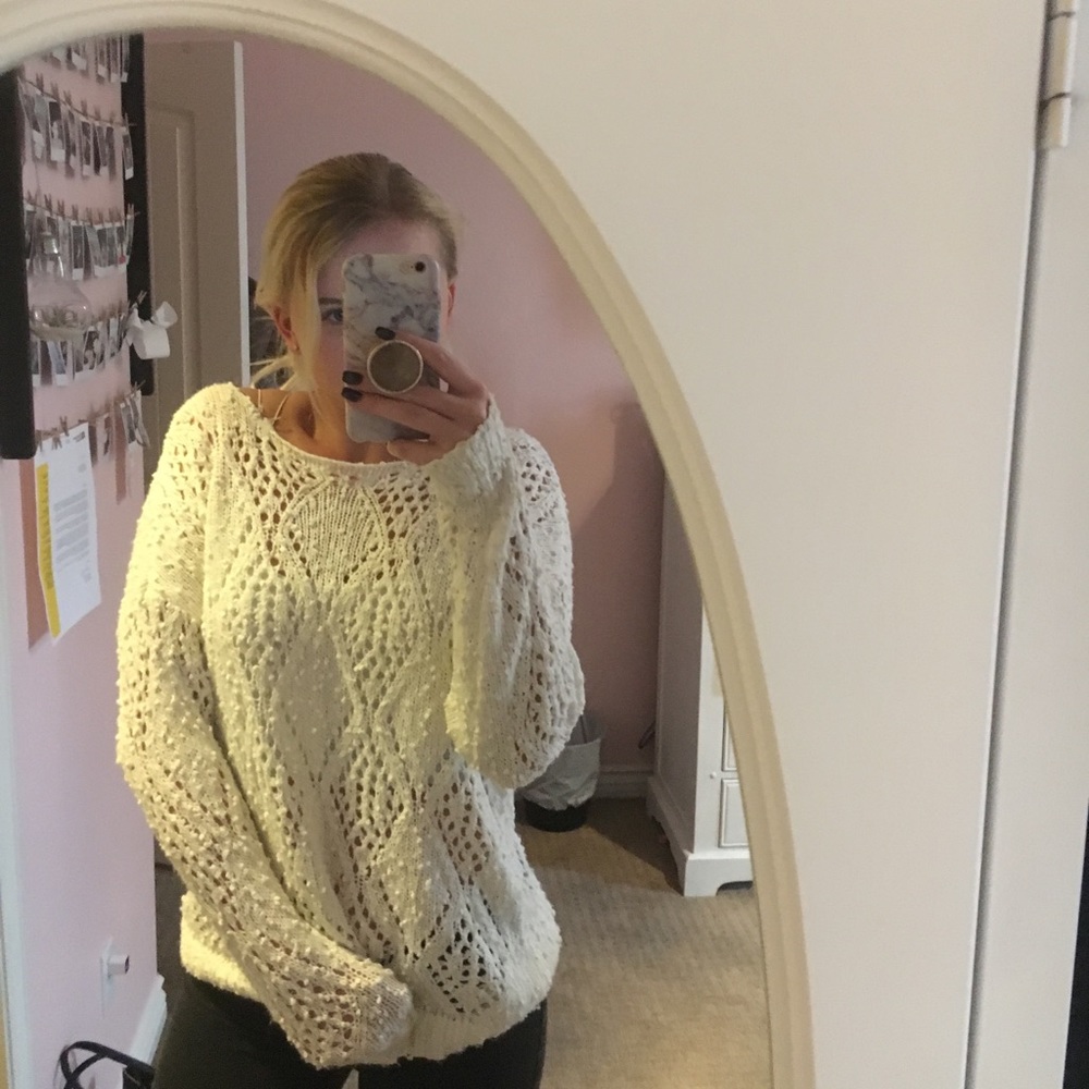 Open knit sweater