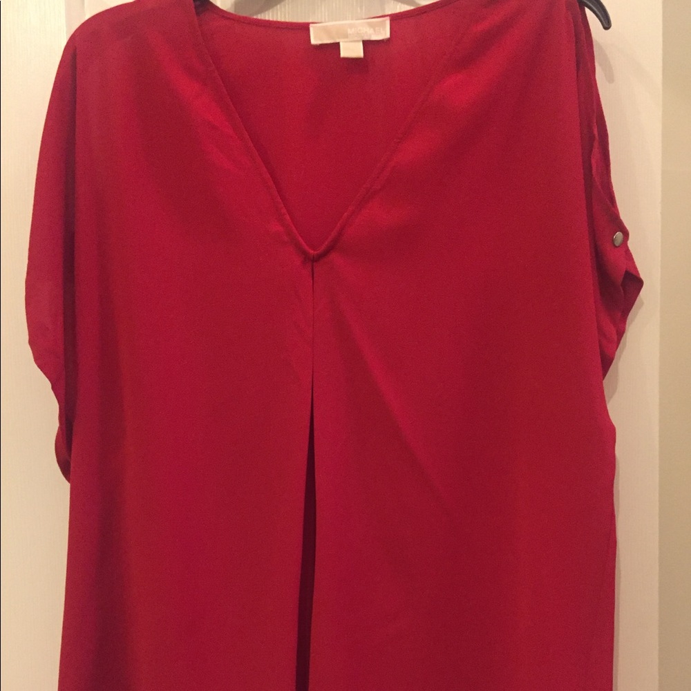 Michael Kors Cold Shoulder Classic Drape Shirt
