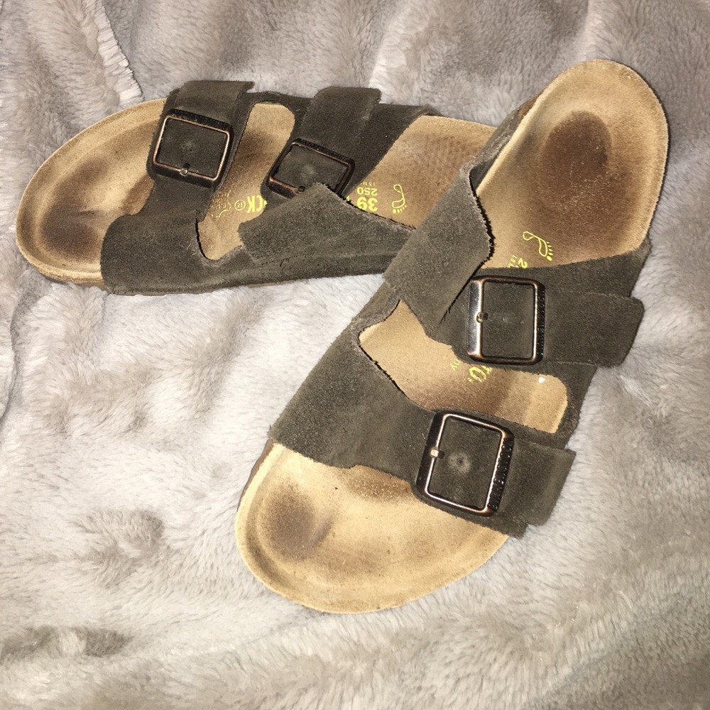 Brown suede birkenstocks. Size 39