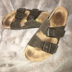 Brown suede birkenstocks. Size 39