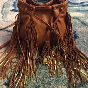 Gold Dipped Fringe Crossbody Bag