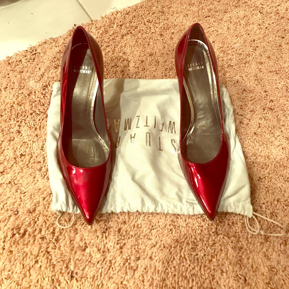 Stuart Weitzman Red Leather Heel