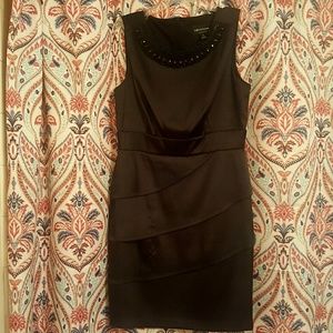 Beaded Black Neckline Dress