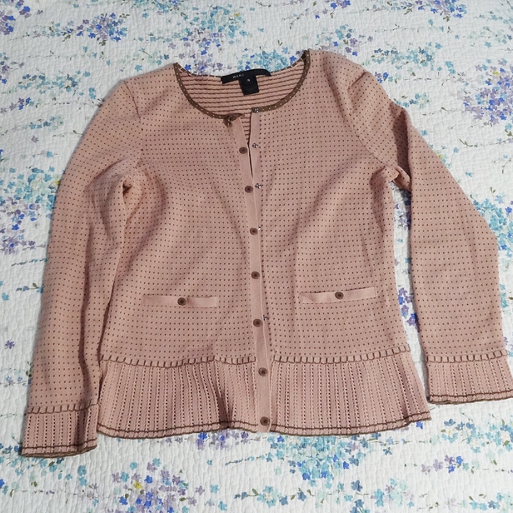 Marc Jacobs S pink and brown sweater cardigan