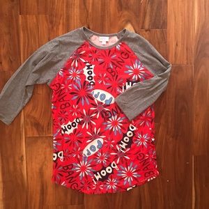 Lularoe randy t shirt baseball americana size s