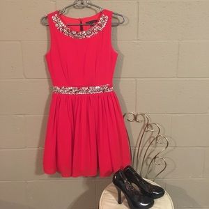 Red short formal dress with jewels!!!