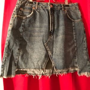 Denim jean skirt.