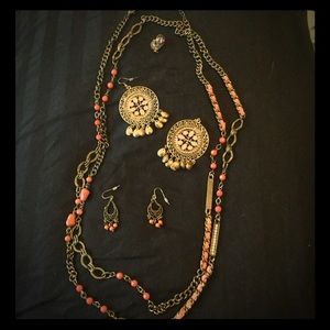 Gold/salmon jewelry bundle