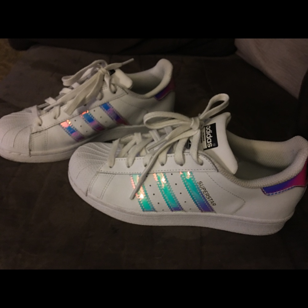 Holographic iridescent adidas