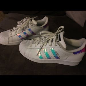 Holographic iridescent adidas