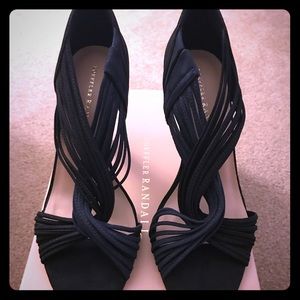 Loeffler Randall nubuk heels size 7.5 navy/black