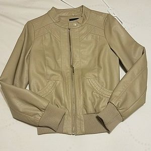Tan faux leather jacket
