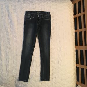 Ladies dark faded skinny jeans