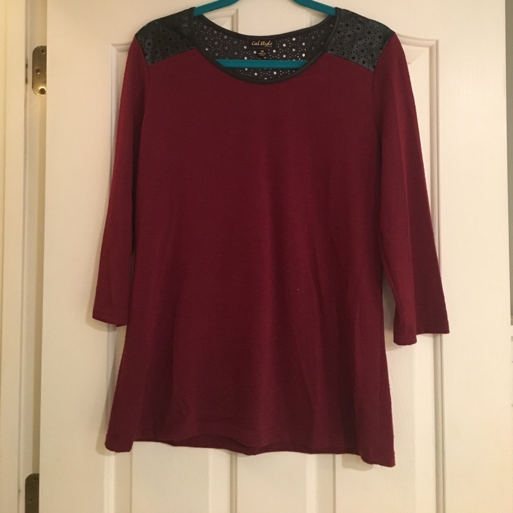 Wine Red 3/4 sleeve top