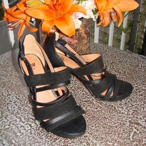H&M Black Strap Heels size 7 US / 38 Euro