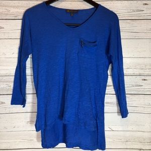 Outback Red Blue High Low 3/4 Sleeve T Shirt
