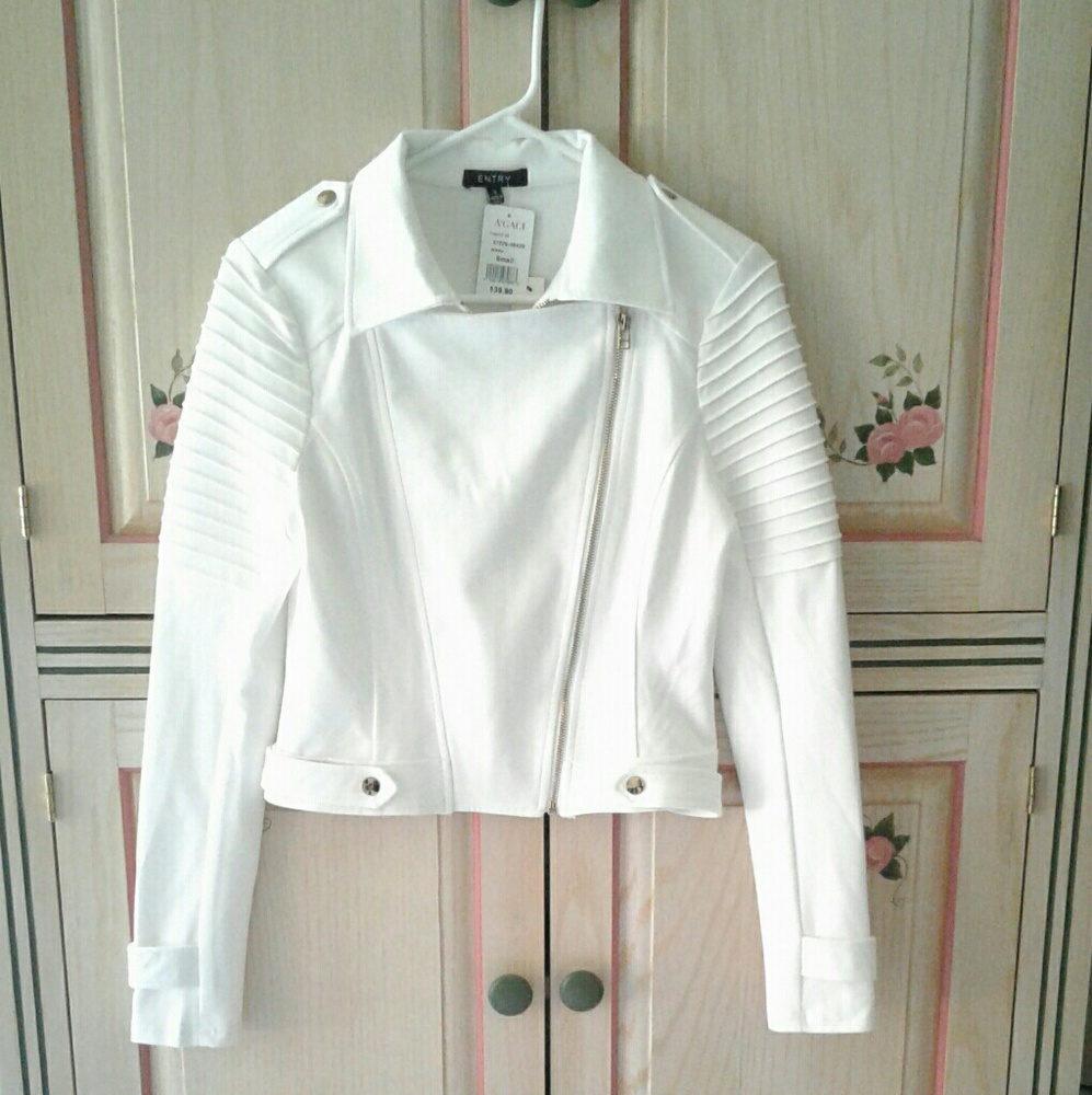 FINAL PRICE Entry white moto jacket small NWT