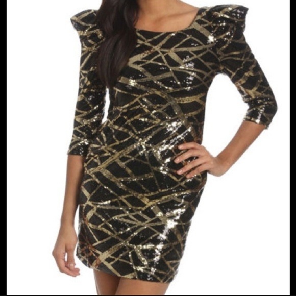 Arden B Dresses & Skirts - Arden B. Black and gold sequin dress
