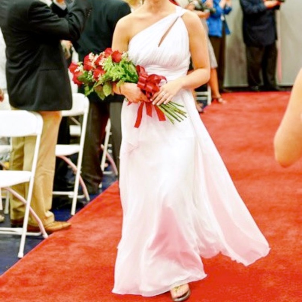 Floor length, chiffon gown