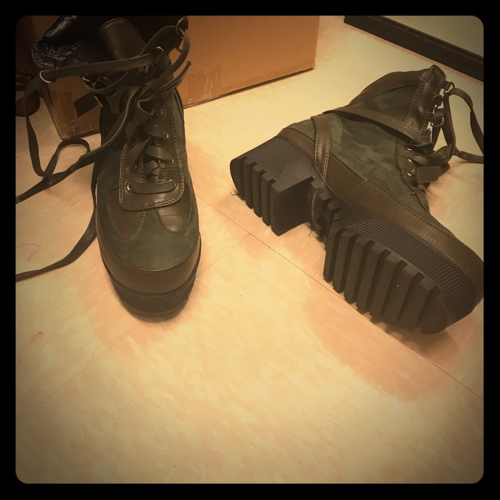 Olive green boots
