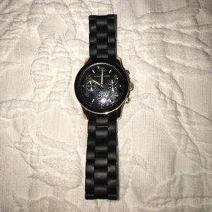 Michael Kors 43mm black and gold watch
