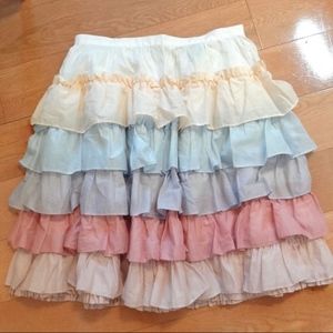 Marc Jacobs Pastel Ruffled Skirt, 4, Pink Blue etc