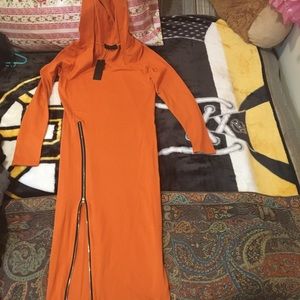 Doublju Women Side Zipper Point long-sleeve dress.